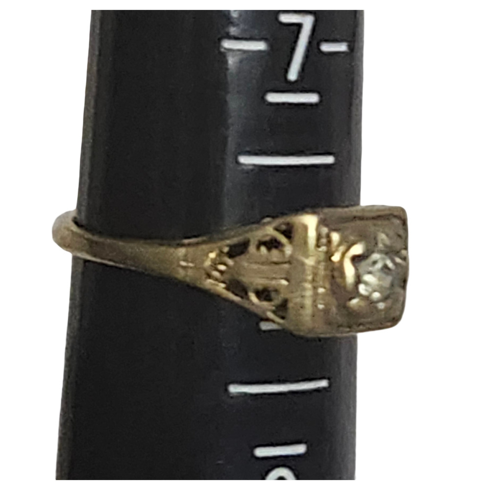 ​Antique 1930s Art Deco Depression Era Filigree Gold Filled Ring Size 9 - Picture 4 of 6